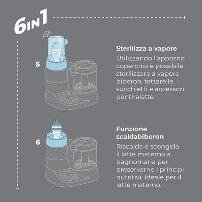 Cuocipappa e Scaldabiberon - Pappasana Vapor Combo 2 1966 Nuvita - immagine 6