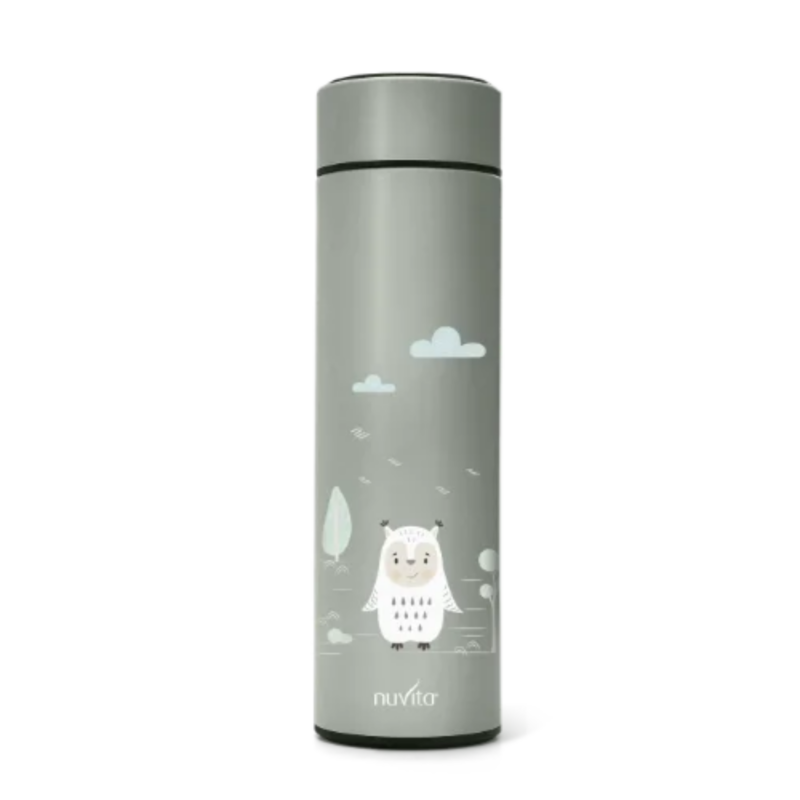 Borraccia Termica In Acciaio Con Termometro LED - Nuvita 4455 Sage Green