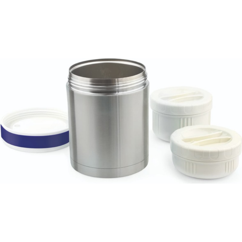 Thermos in Acciaio Inox 1L e 2 Contenitori - Nuvita 1478