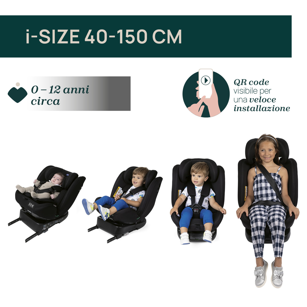 Seggiolino Auto Unico Evo i-Size Black (40-150 cm) Chicco - immagine 4