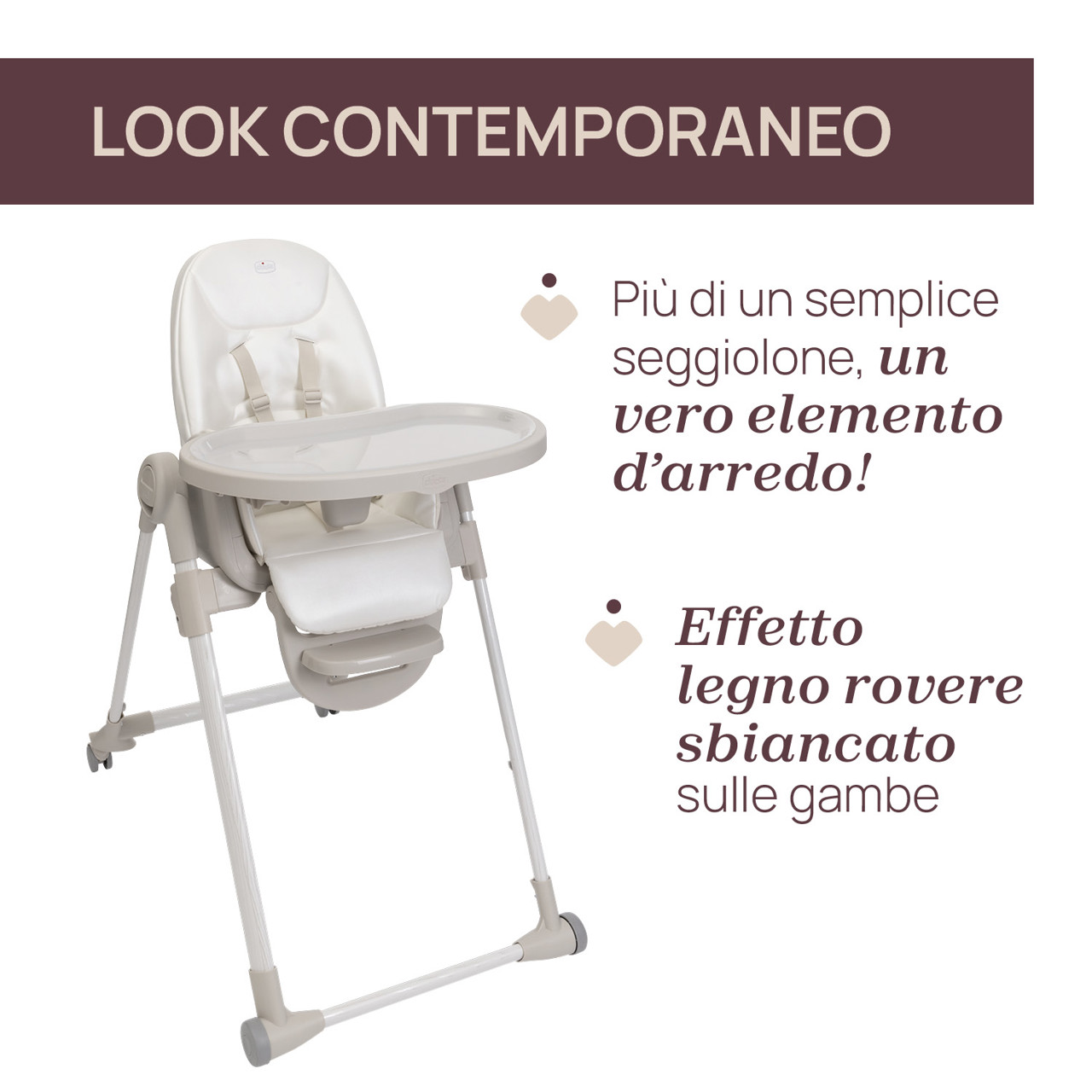 Seggiolone Pappa Polly Armonia Chicco Motherpearl - immagine 3