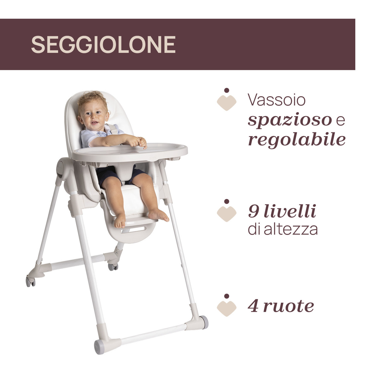 Seggiolone Pappa Polly Armonia Chicco Motherpearl - immagine 6