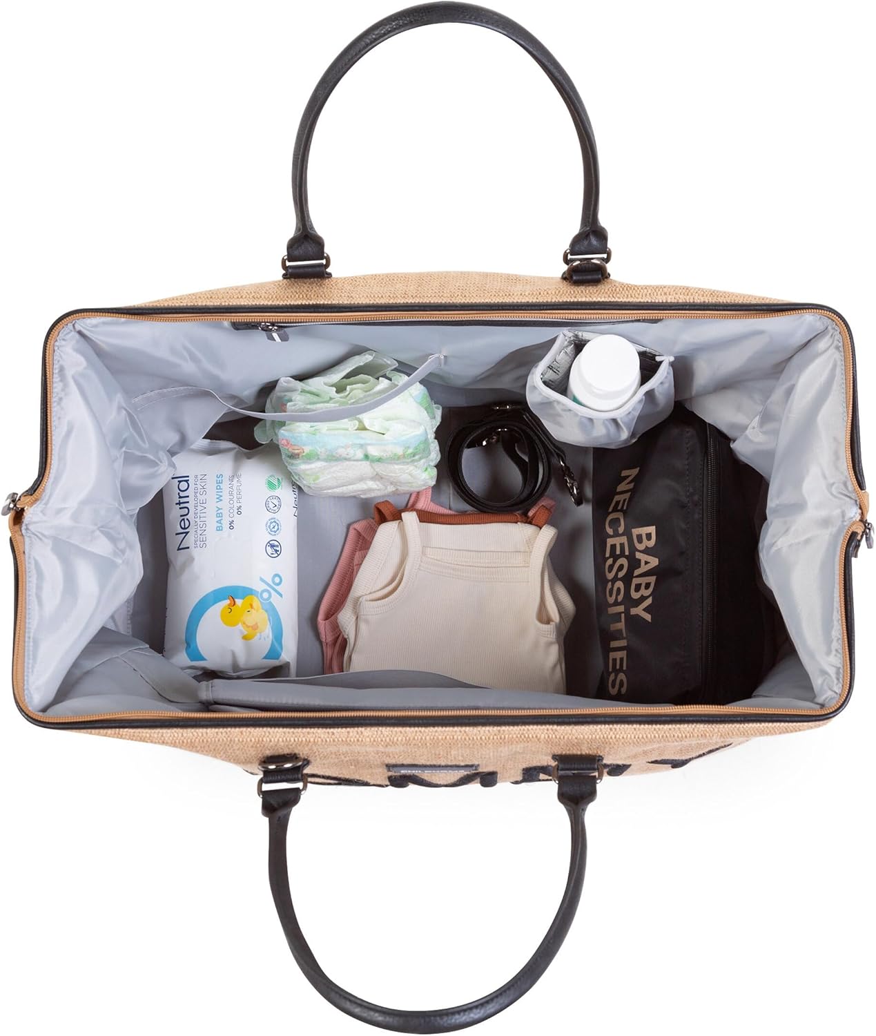 Borsa Fasciatoio per la Mamma Mommy Bag Raffia Childhome - immagine 6